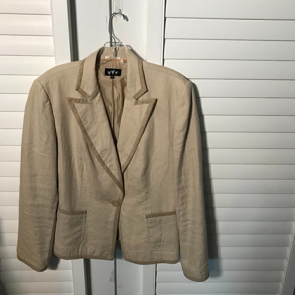 Marks & Spencer tan LINEN blazer, 10